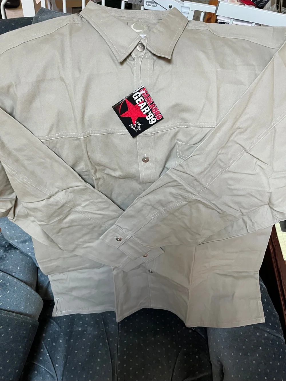 Marlboro Lightweight Shirt Jacket in Light Tan